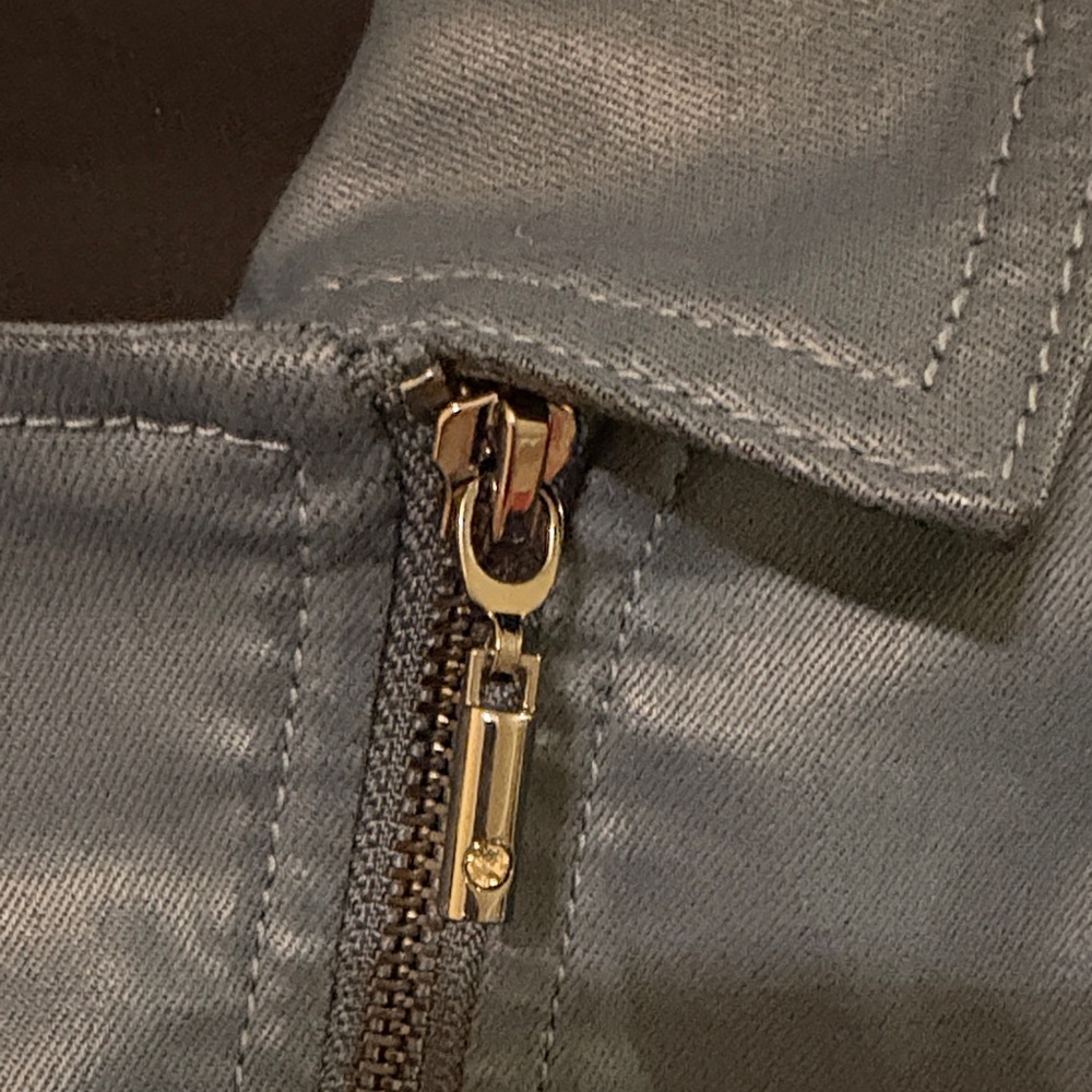 WHBM Blue Coated Denim Zippered Jacket - Picture 15 of 15